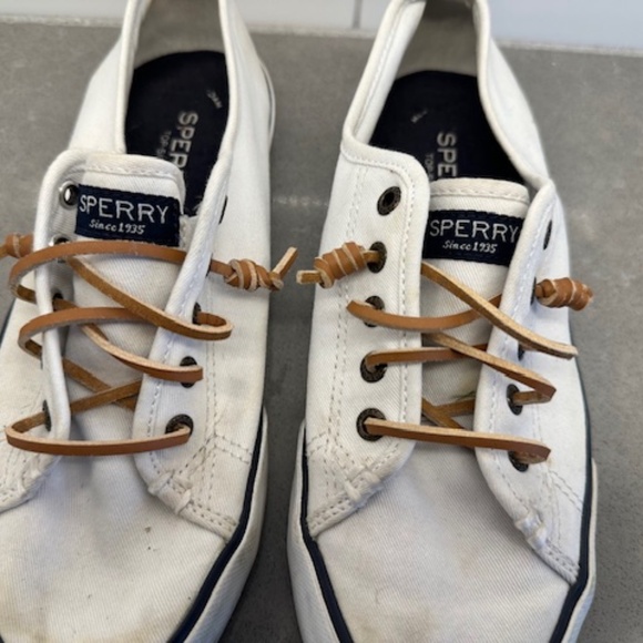 Sperry Women’s Pier View Seacoast White On Canvas Sneakers Size 7.5 - Picture 3 of 8